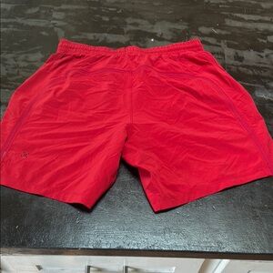 Lululemon Athletica Pace Breaker Red Athletic Shorts 7” w/out liner